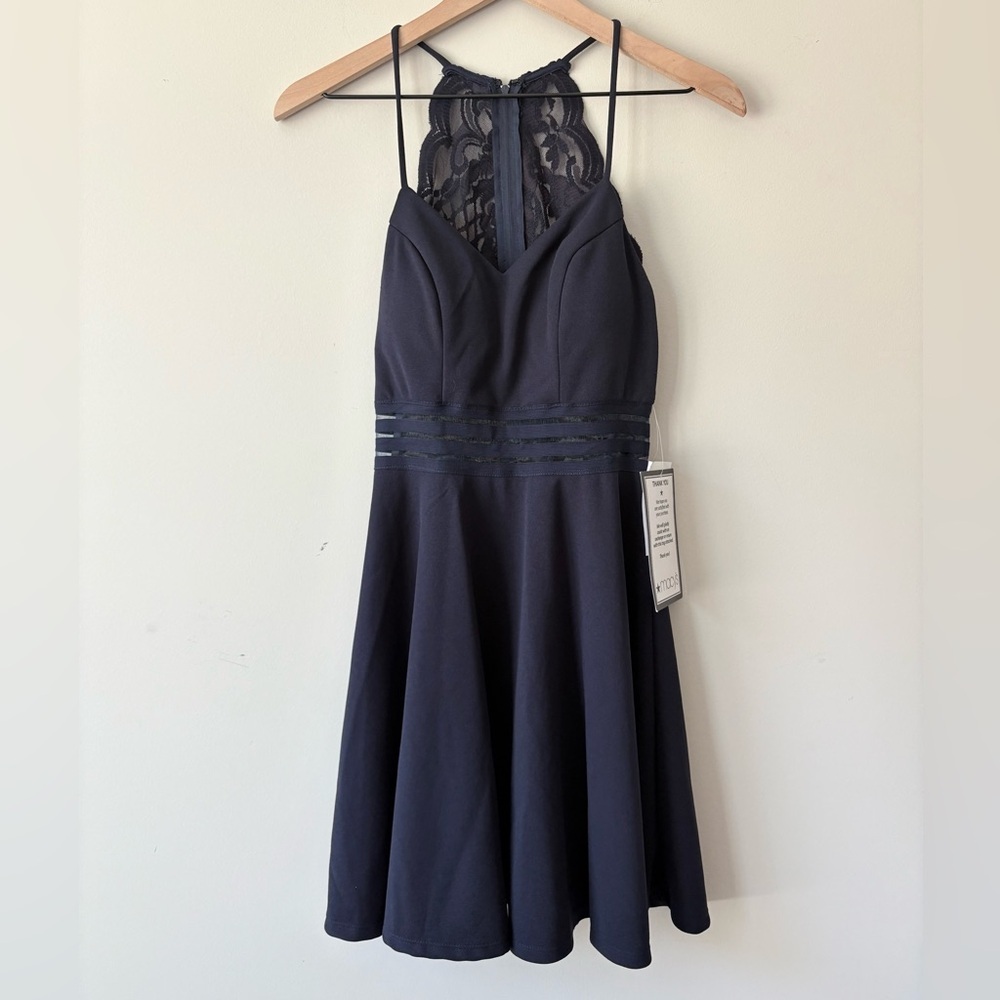 New! City Studio Lace Halter Dress